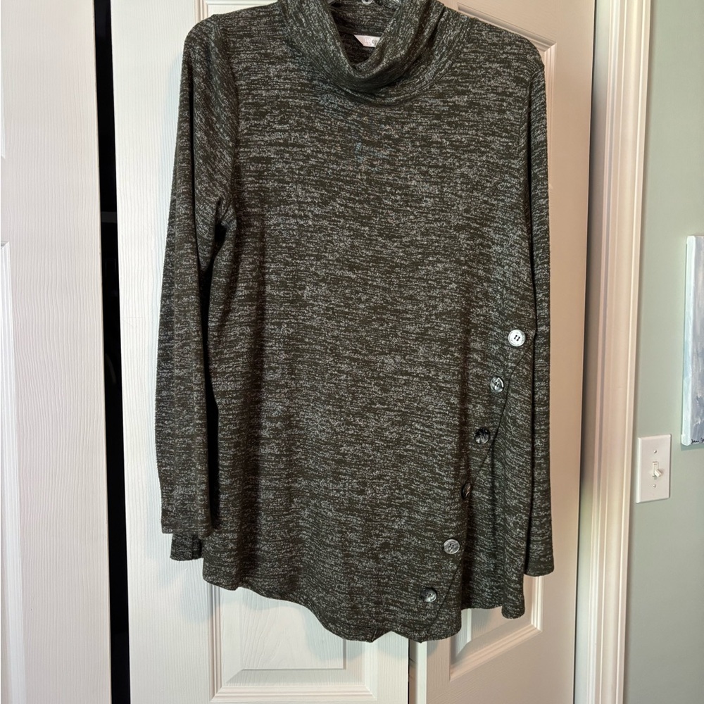 Erin London Olive Cowl Neck Sweater